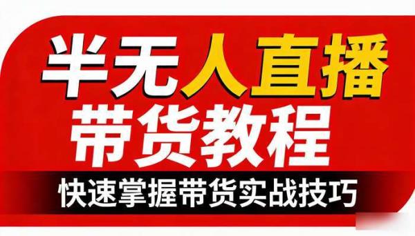 半无人直播带货教程 快速掌握带货实战技巧