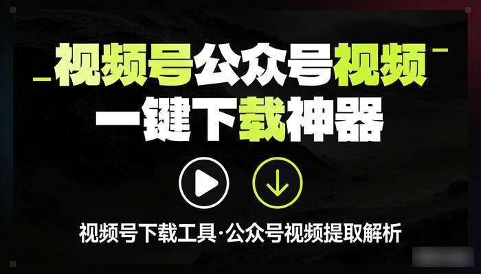 视频号视频下载工具 公众号视频提取解析神器一键下载