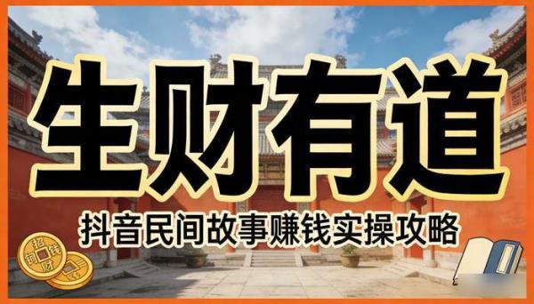 《生财有道》抖音民间故事项目 简单易操作赚钱实操攻略