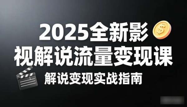 2025全新影视解说流量变现课 解说变现实战指南