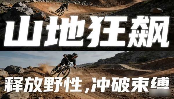 自行车越野山地骑行极限运动 解压高清中视频抖音小说推文素材