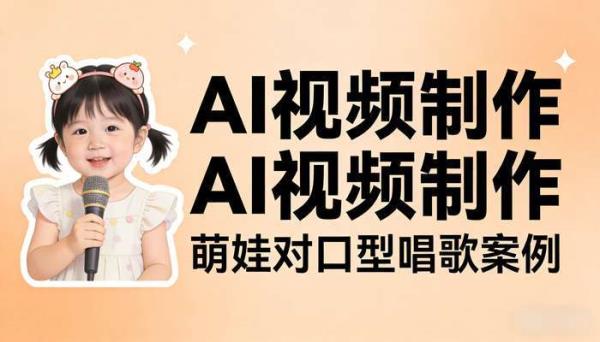 《AI视频制作》萌娃对口型唱歌视频案例 可爱风格创作