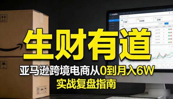 《生财有道》亚马逊跨境电商从0到月入6W 实战复盘指南