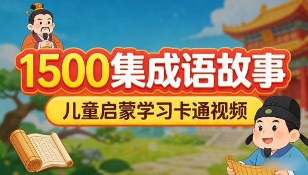 1500集成语故事动画片 国语高清儿童启蒙学习卡通视频