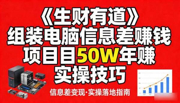 《生财有道》组装电脑信息差赚钱项目 年赚50W实操技巧