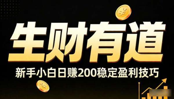 《生财有道》新手小白暴利赚钱项目 日赚200稳定盈利技巧