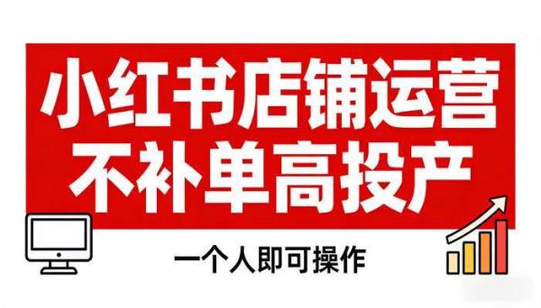小红书店铺运营 不补单高投产 一个人即可操作