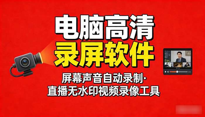 电脑高清录屏软件 屏幕声音自动录制 直播无水印视频录像工具