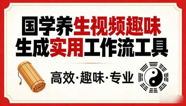 《扣子工作流》国学养生视频趣味生成实用工作流工具