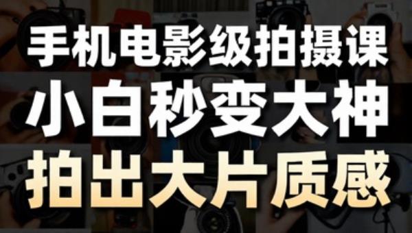 手机电影级拍摄课 小白秒变大神 拍出大片质感