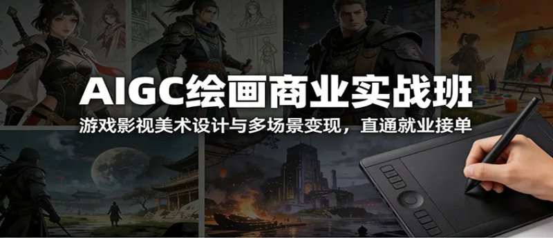 AIGC绘画商业实战班 游戏影视美术设计与多场景变现 直通就业接单-原创