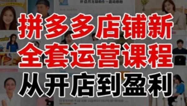 拼多多店铺最新全套运营课程 从开店到盈利