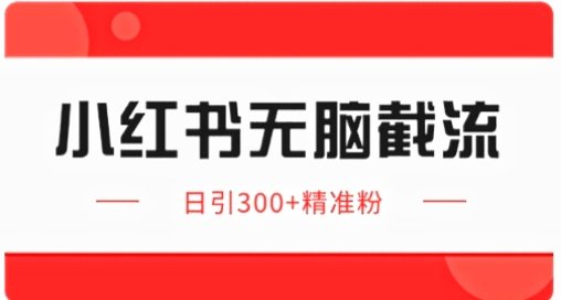 小红书截流同行客源，独家野路子获客玩法 日引200暴力获客-原创