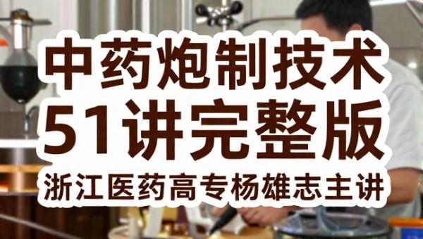 中药炮制技术51讲完整版 浙江医药高专杨雄志主讲