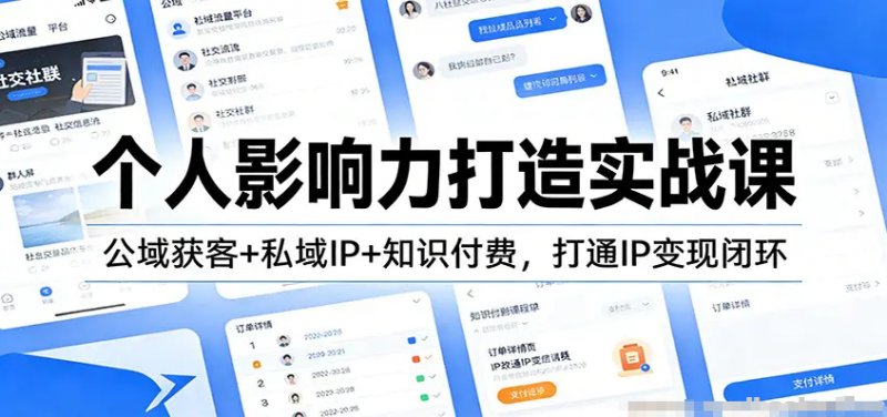 个人影响力打造实战课 公域获客私域IP知识付费 打通IP变现闭环 -原创
