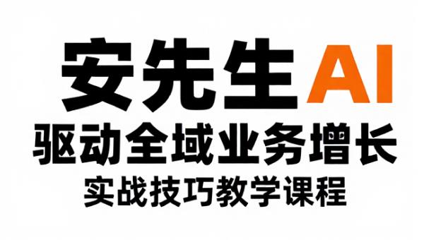 安先生 AI 驱动全域业务增长实战技巧教学课程