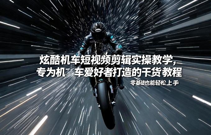 炫酷机车短视频剪辑实操教学，专为机车爱好者打造的干货教程，零基础也能轻松上手-原创
