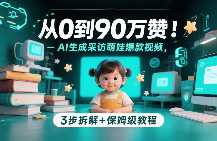从0到90万赞：AI生成采访萌娃爆款视频，3步拆解保姆级教程-原创