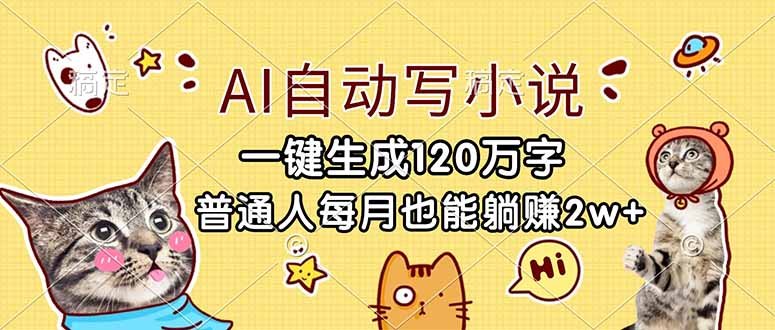 （1.7）AI自动写小说，一键生成120万字，普通人每月也能躺赚2w-原创