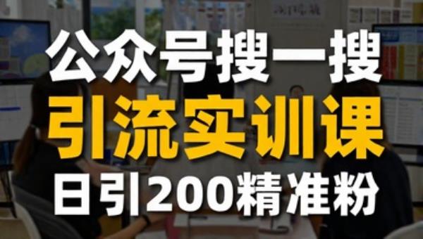 公众号搜一搜引流实训课（外面收费980元） 日引200精准粉