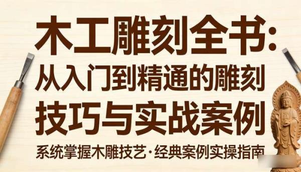 木工雕刻全书：从入门到精通的雕刻技巧与实战案例