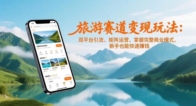 旅游赛道变现玩法 双平台引流、矩阵运营 掌握完整商业模式 新手也能快速赚钱-原创