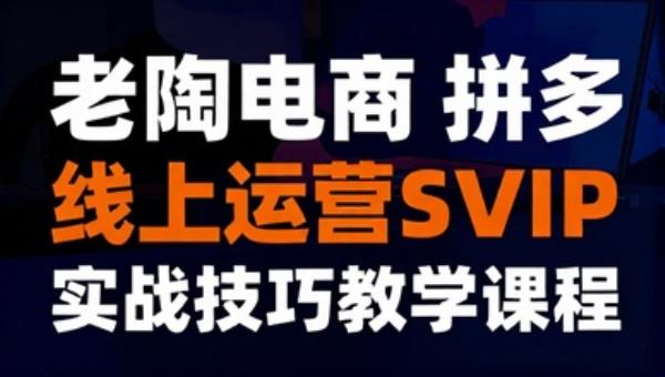 老陶电商拼多多线上运营 SVIP 实战技巧教学课程