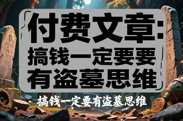 付费文章：搞钱一定要有盗墓思维-原创