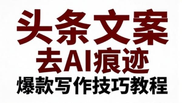 头条文章去AI痕迹爆款写作技巧教程