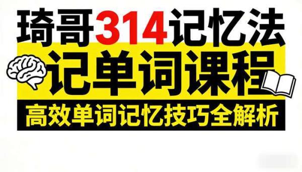 琦哥 314 记忆法记单词课程 高效单词记忆技巧全解析