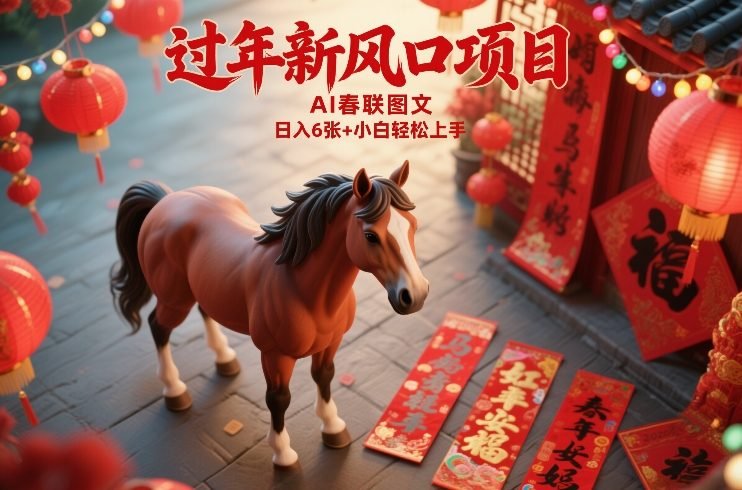 过年新风口项目，用ai春联图文，日入6张小白轻松上手【揭秘】-原创