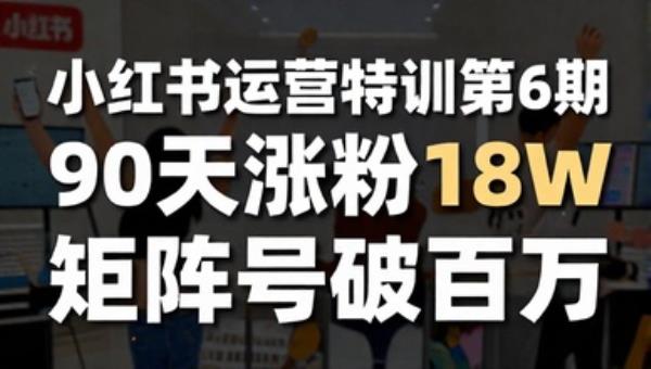 小红书运营特训第6期 90天涨粉18w变现10w 矩阵号破百万