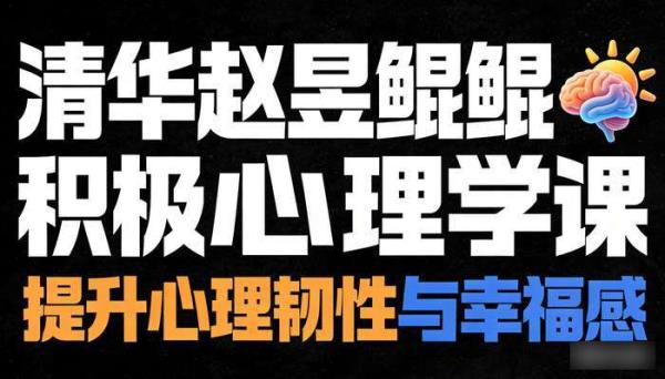 清华赵昱鲲积极心理学课：提升心理韧性与幸福感