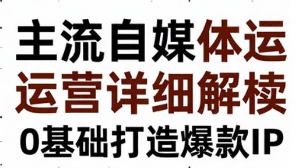 主流自媒体运营详细解读 0基础打造爆款IP