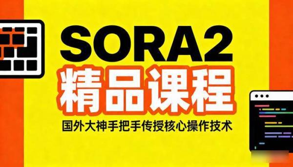 SORA2 精品课程，国外大神手把手传授核心操作技术