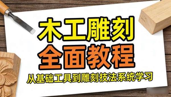 木工雕刻全面教程 从基础工具到雕刻技法系统学习