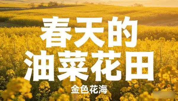 春天田园唯美油菜花 金色花海LED高清动态背景视频素材