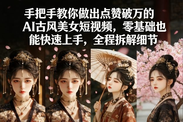 手把手教你做出点赞破万的AI古风美女短视频，零基础也能快速上手，全程拆解细节-原创