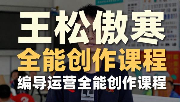 王松傲寒视频拍摄剪辑编导运营全能创作课程