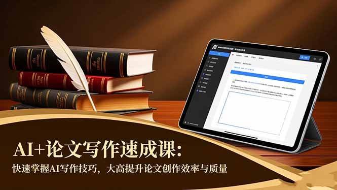AI论文写作速成课：快速掌握AI写作技巧，大幅提升论文创作效率与质量-原创