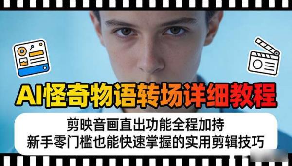 AI怪奇物语转场详细教程 剪映音画直出功能全程加持 新手零门槛也能快速掌握的实用剪辑技巧