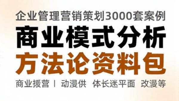 企业管理营销策划3000套案例 商业模式分析方法论资料包