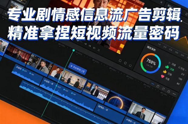 专业剧情感信息流广告剪辑，精准拿捏短视频流量密码-原创