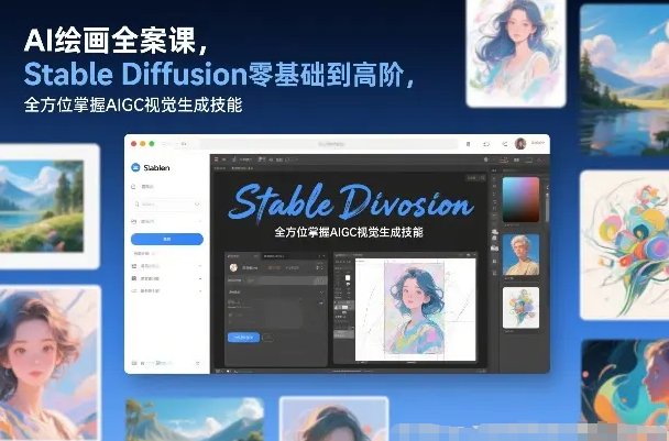 AI绘画全案课 Stable Diffusion零基础到高阶 全方位掌握AIGC视觉生成技能-原创