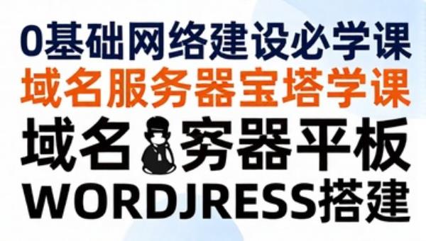 0基础网站建设必学课 域名服务器宝塔面板WordPress搭建