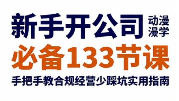 新手开公司必备133节课 手把手教合规经营少踩坑实用指南
