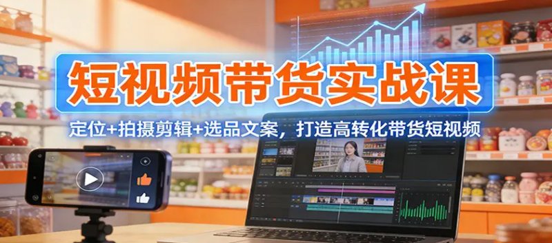 短视频带货实战课 定位拍摄剪辑选品文案 打造高转化带货短视频 -原创