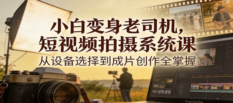 小白变身老司机 短视频拍摄系统课 从设备选择到成片创作全掌握-原创