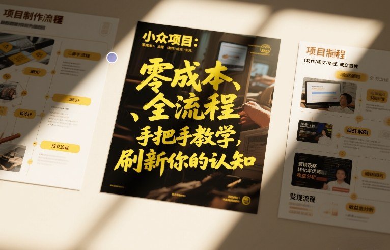众项目：零成本、全流程（制作-成交-变现）手把手教学，刷新你的认知-原创