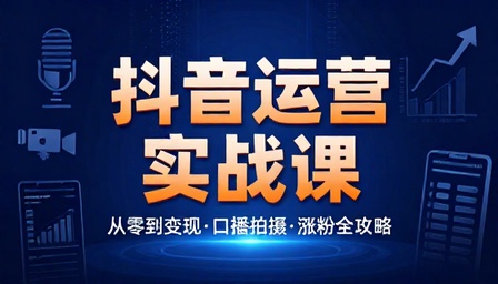 抖音账号从零运营课程内容创作口播拍摄涨粉变现全套实操课